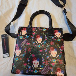 Sugar Skull Day of the Dead Bag Beautiful colors 100% Polyurethane